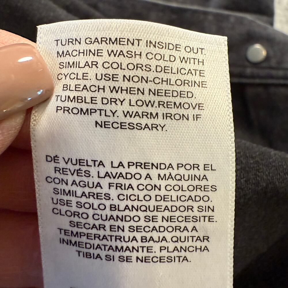 Women's‎ Habitual Black Denim Blue Jean Long Sleeve Button Up Dress Size S - Picture 5 of 10